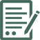 Green icon of a form or document with a pencil to represent the Forms Library.